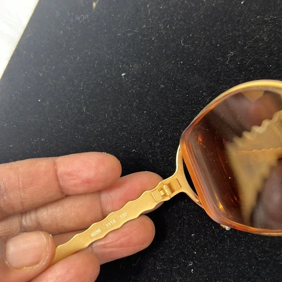 Vintage YSL “Yves Saint Laurent” Gold Glasses Frame Only 